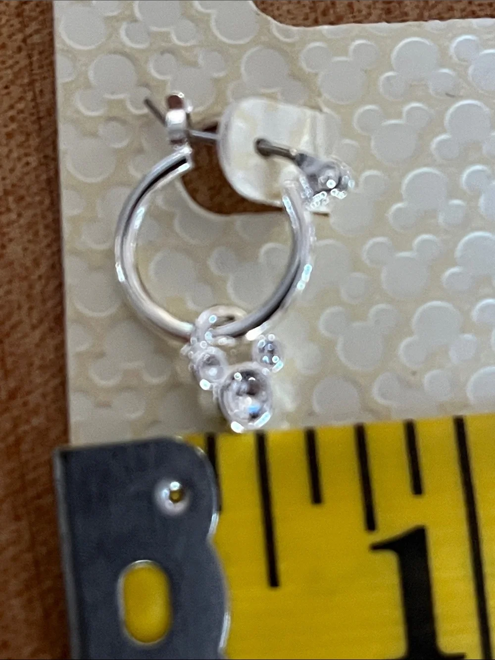 Disney Swarovski Birthstone Silver-Tone Hoop Earrings with Crystal Mickey Charm